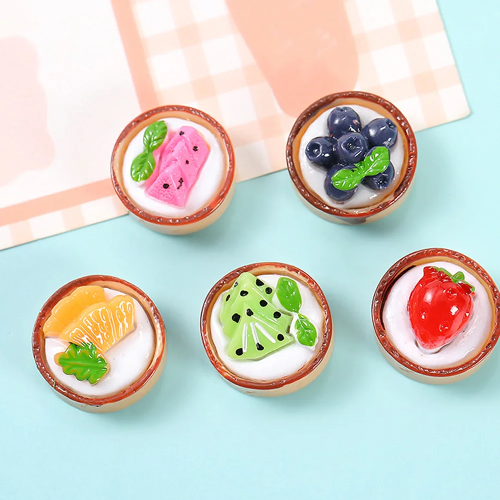 

12 Pcs Fruit Cake Mini Model Simulated Fake Dessert Cakes Decorative Food Prop Miniatures Kitchen Scene Pretend Play Toy