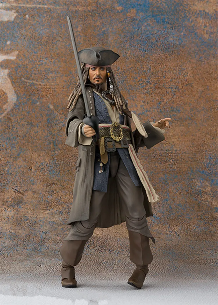 SHFiguats Pirates of the Caribbean Captain Jack Sparrow Action Figure Dead Men Tell No Tales Anime Collectable Model Toy Gifts