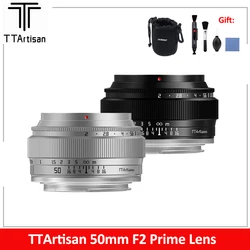 TTArtisan 50mm F2 Prime Lens for Sony E Mount Fujifilm XF Canon M Leica L Nikon Z Panasonic Olympus M43 Camera Lens