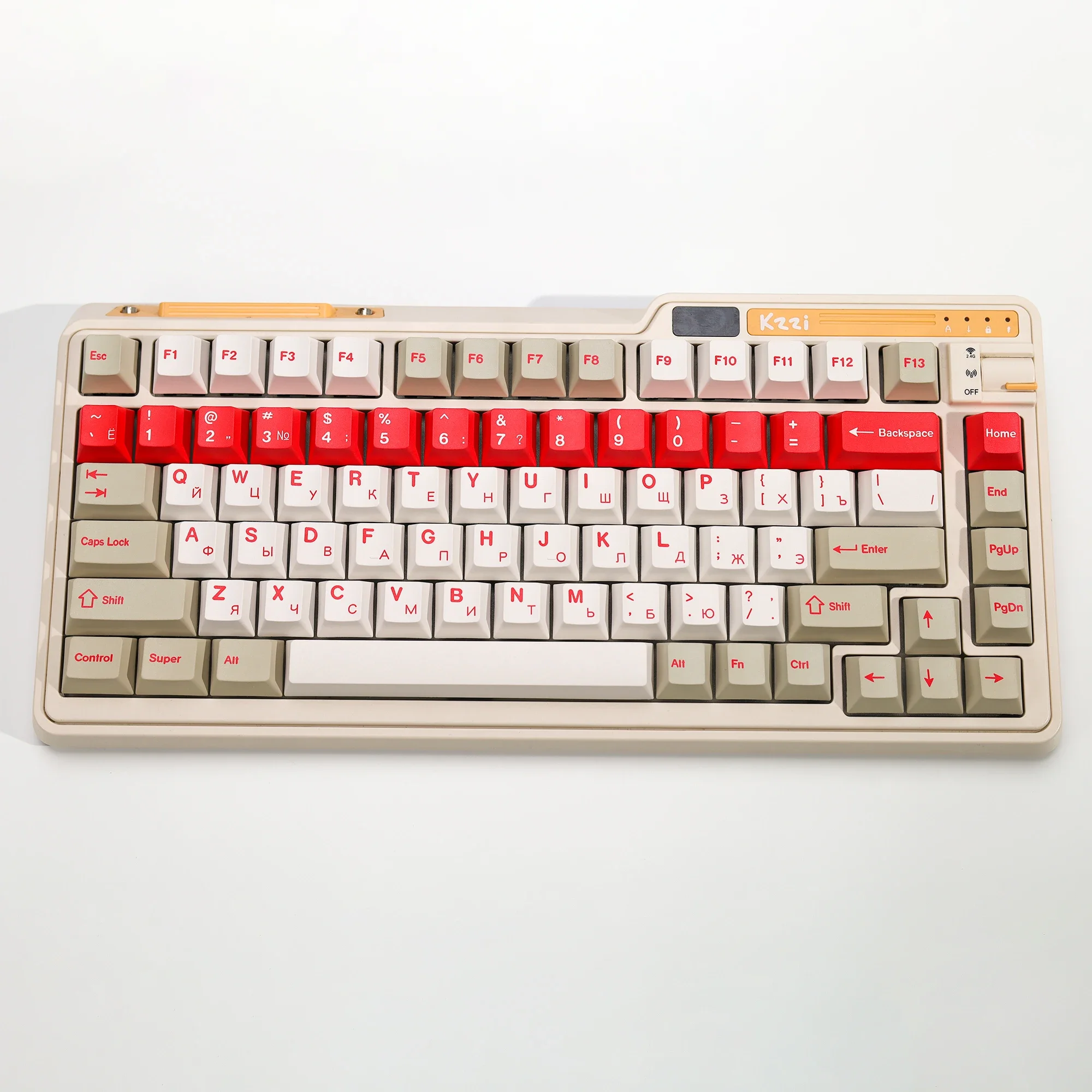 

KBDiy Russian GMK Red Alert Keycap for Mechanical Keyboard PBT Retro Cherry Profile 143 Keys/Set for Aula F87 F108 F99 Pro ACE60