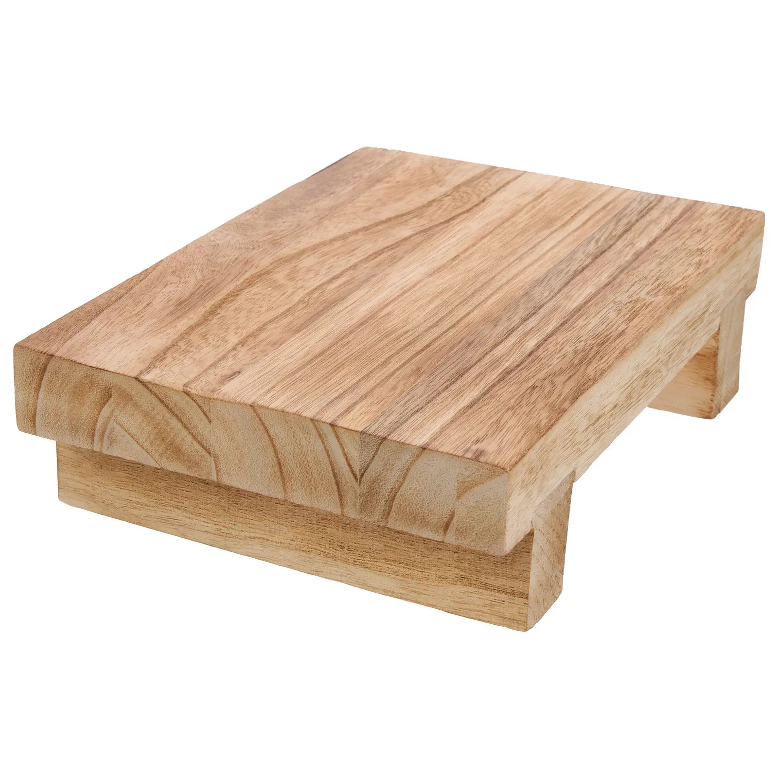Decorative Wood Stool Handcrafted Solid Wood Display Pedestal Stand for Home Plants Crafts Mini Decoration Riser