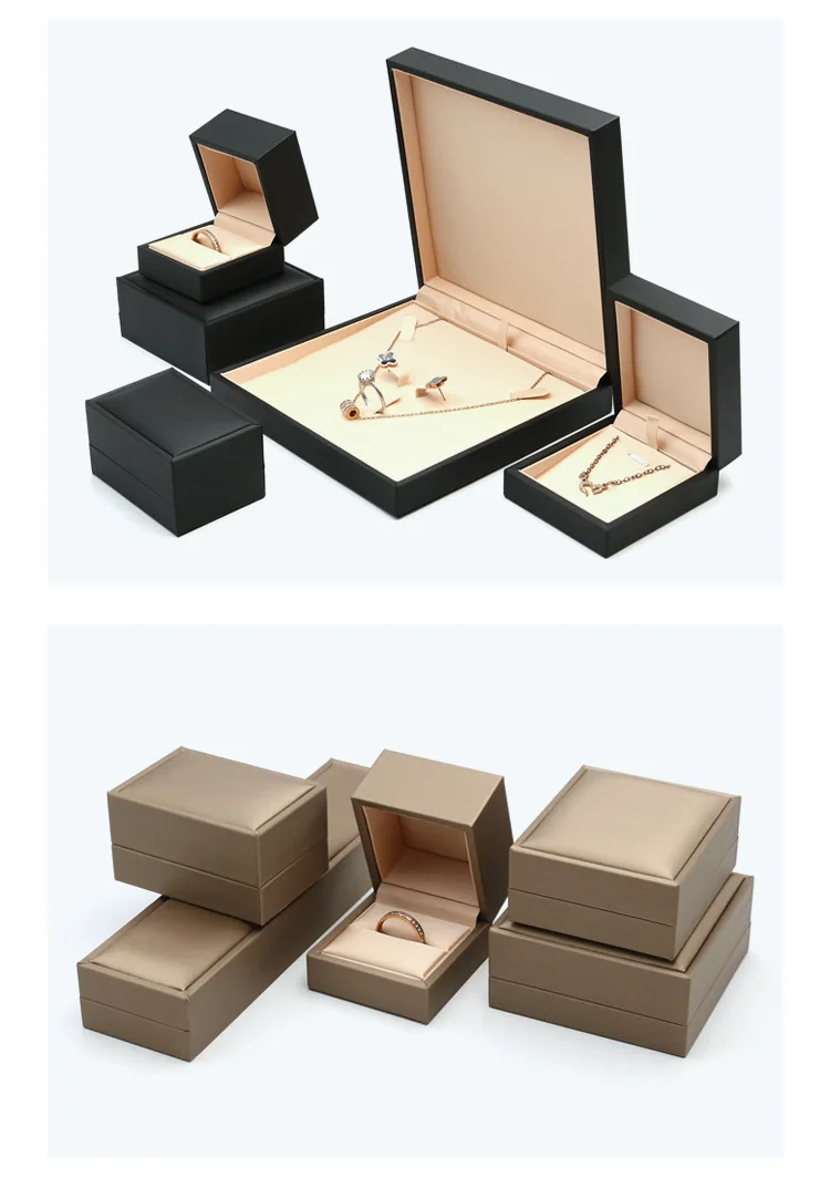 luxury jewellery packaging bracelet ring earring box customized foil logo big necklace box jewelry set box