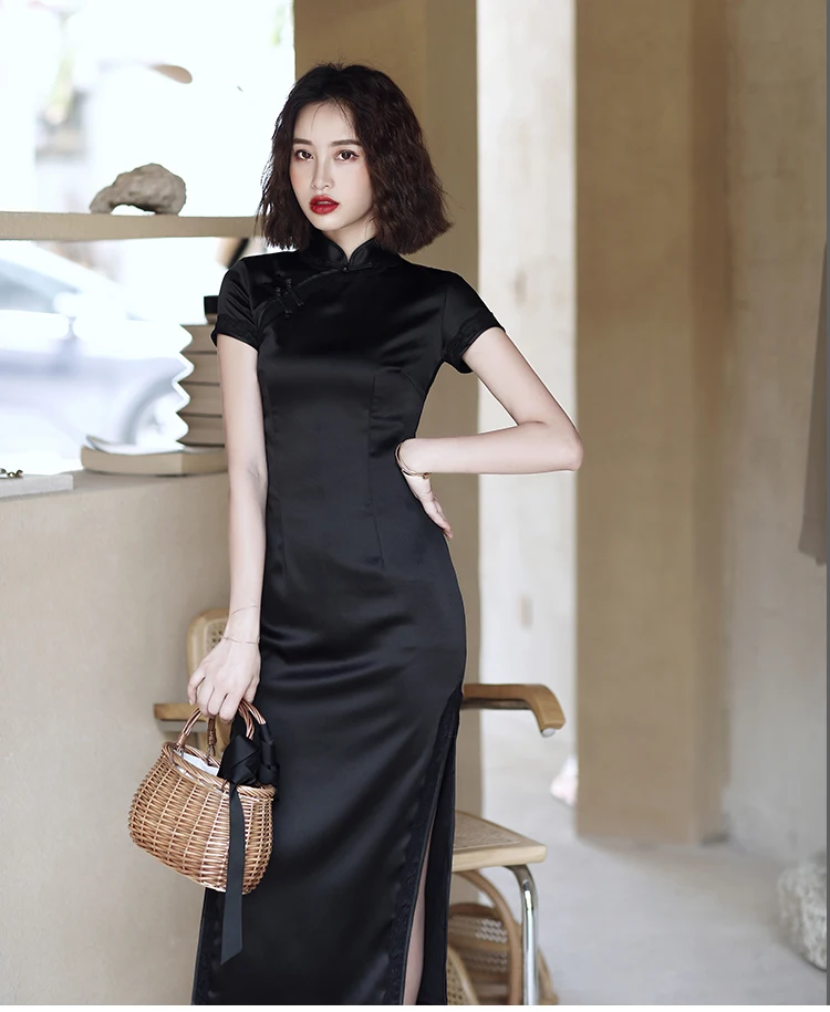 great black dresses Black Modern Qipao main image 0
