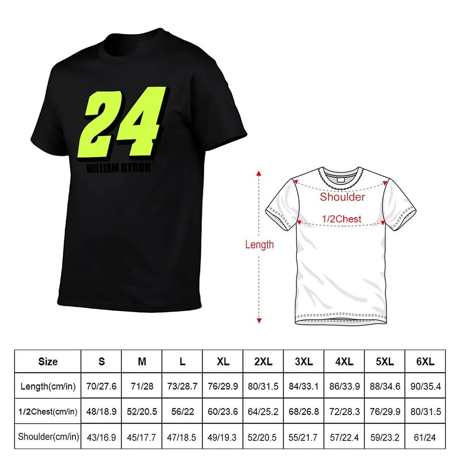 William Byron #24 T-Shirt hippie clothes baggy shirts T-shirts for men cotton