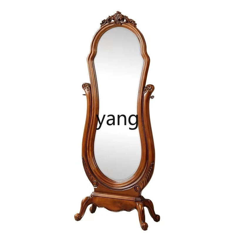 

Yjq American dressing mirror solid wood fitting home vertical luxury European style