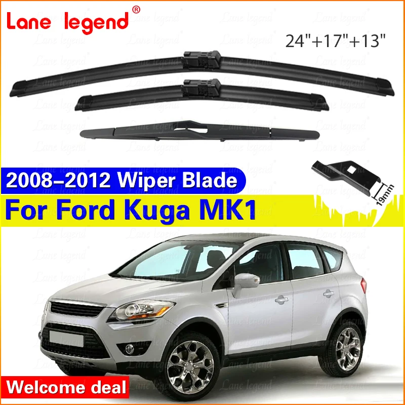 

Car Windshield Windscreen Wiper Blades For Ford Kuga MK1 2008 - 2012 Front Rear Window Wiper Set 2009 2010 2011 24"+17"+13"