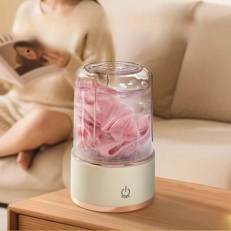

Wireless Portable Mini Washing Machine for Underwear and Socks USB Rechargeable Washer Cup with Long Battery Life Design