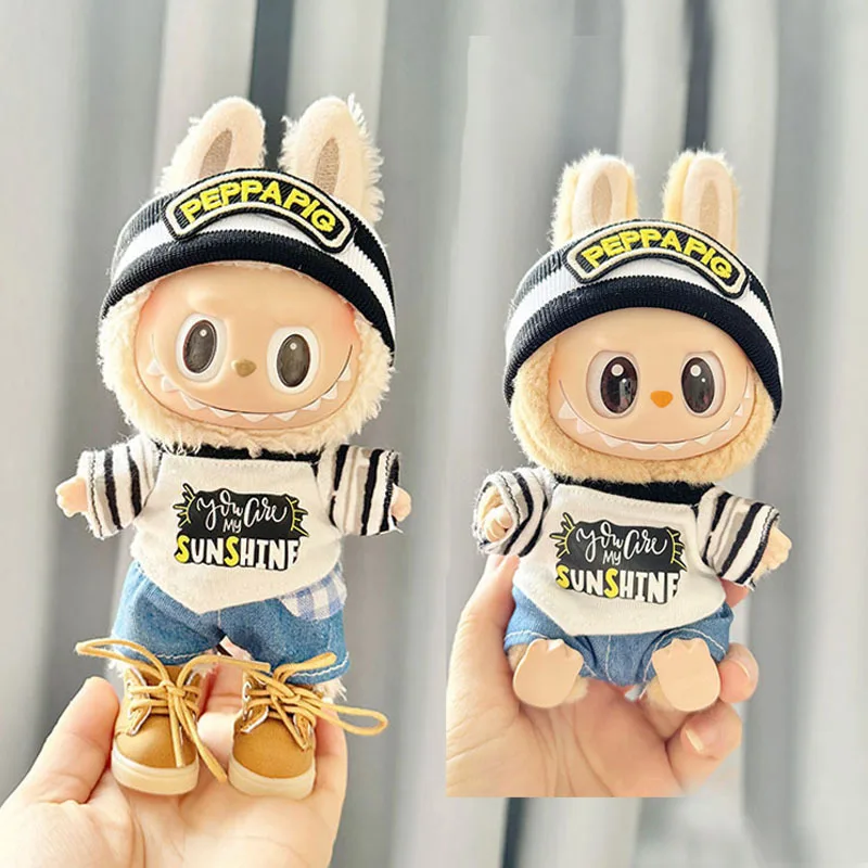 17cm Mini Plush Doll'S Clothes Labubu I II Idol Dolls Sitting Party Irregular Trendy Shirt Accessories For Korea Kpop Exo