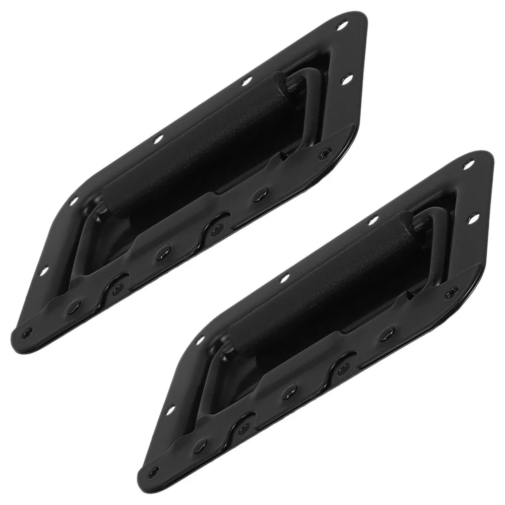

2Pcs Spring Loaded Recessed Pull Handles Durable Metal Cabinet Chest Toolbox Hardware Heavy Duty Case Handle Black