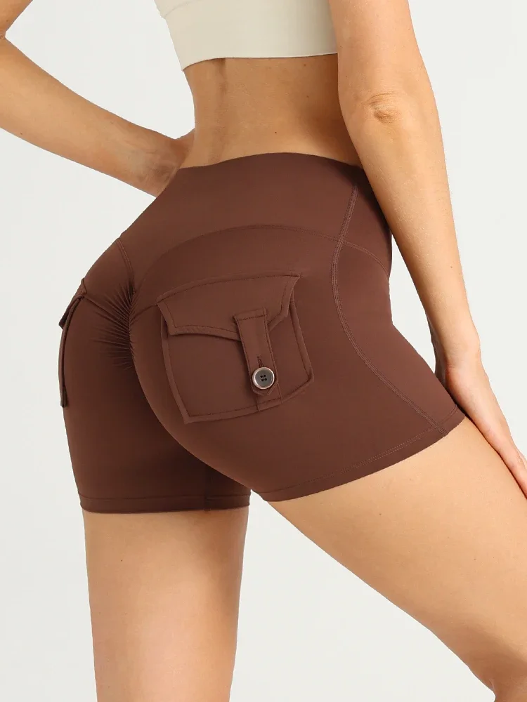 High Waist Pocket Sexy Butt Yoga Shorts Leggings Quick dry breathable Tights Sports Gym Workout Cycling Outdoor sports Shorts