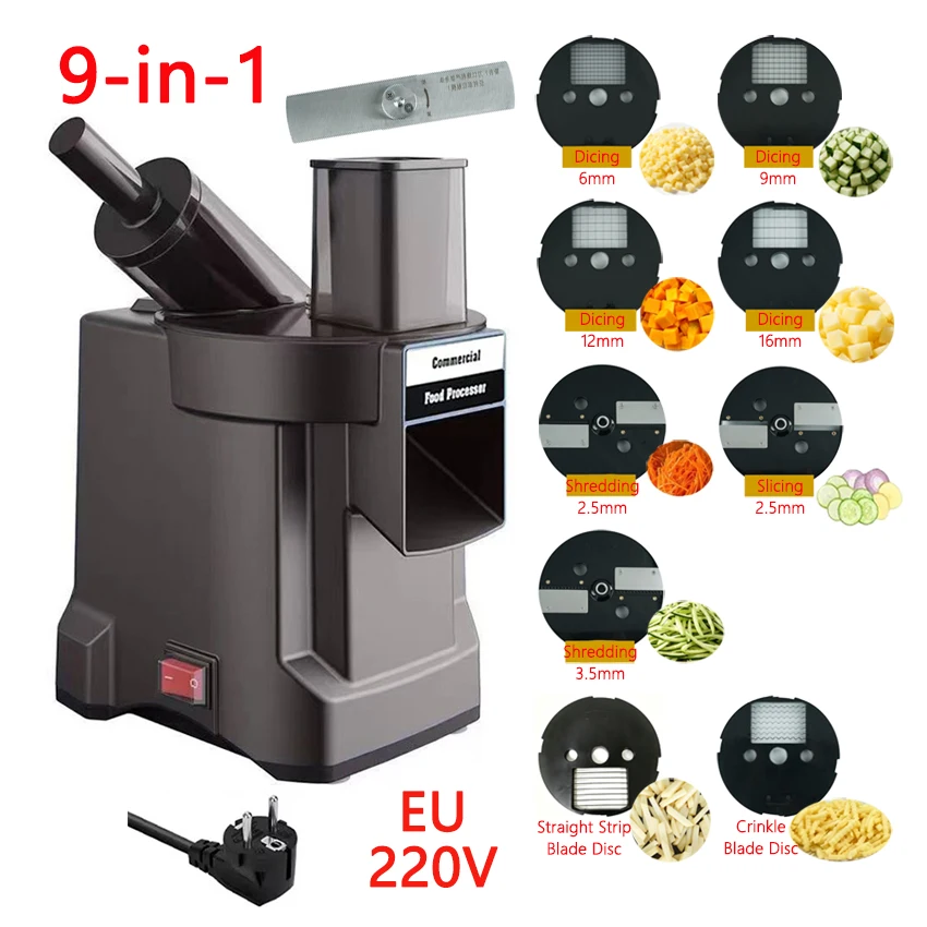 K8600B K8600 Multifunktionale Gemüseschneidemaschine Zubehör Vollständige Schneide-, Zerkleinerungs- und Würfelklingen Reinigungsbürste