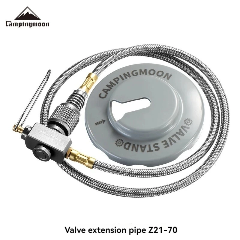 CAMPINGMOON Z21-70 Accessori per fornelli divisi per esterni Linea di estensione del serbatoio del gas piatto con valvola Adattatore per tubo di prolunga per fornello da campeggio