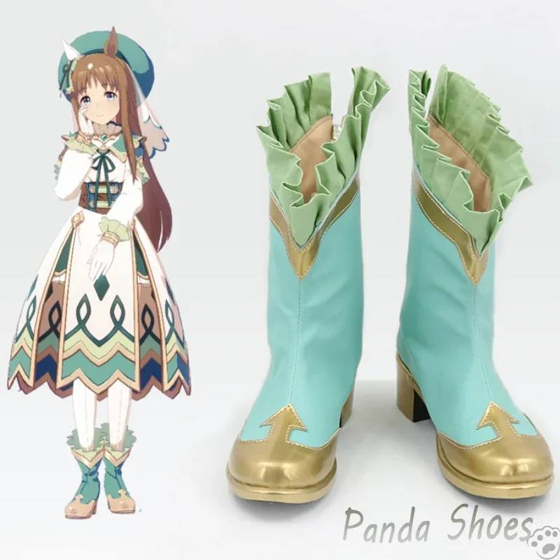 Umamusume Pretty Derby Grass Wonder Cosplay Schoenen Anime Game Cos Lange Groene Laarzen Cosplay Kostuum Prop Schoenen voor Halloween Party