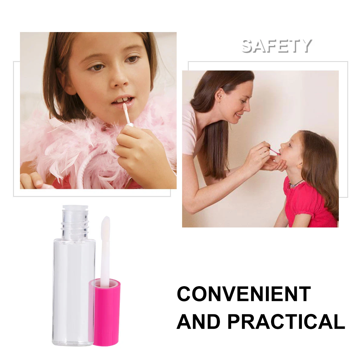 

100 pcs Gloss Travel Portable Lip Bottle Transparent Subpackaging Bottle Subpackaging Makeup Accessories