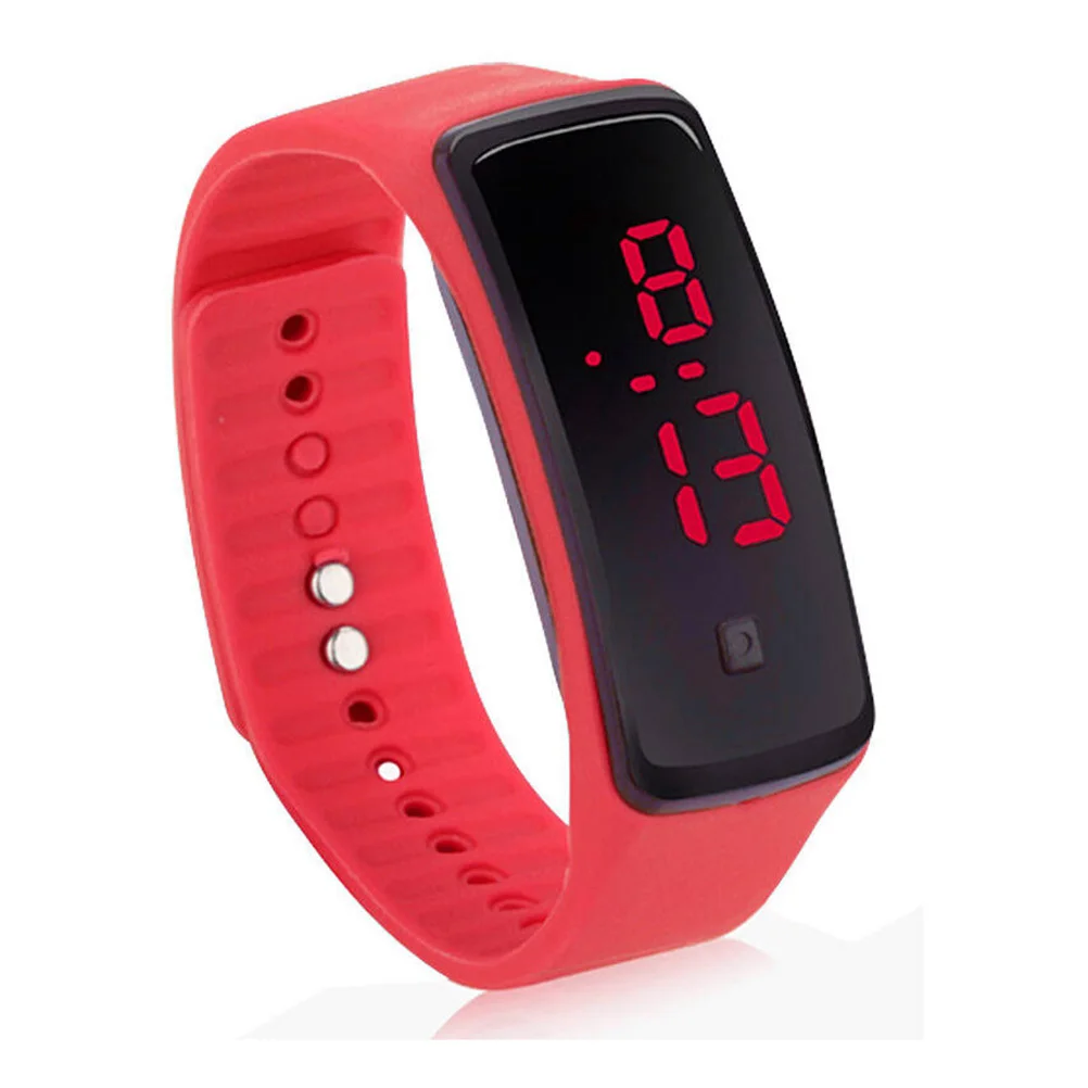 'Reloj Relojes para correr Banda de silicona Pulsera LED Número Estudiante