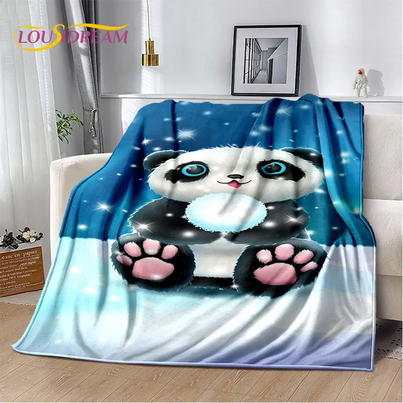 3D Cartoon Cute Panda Blanket,Flannel Blanket Throw Blanket,Kid Warm Blanket for Home Living Room Bedroom Beds Sofa Picnic Cover