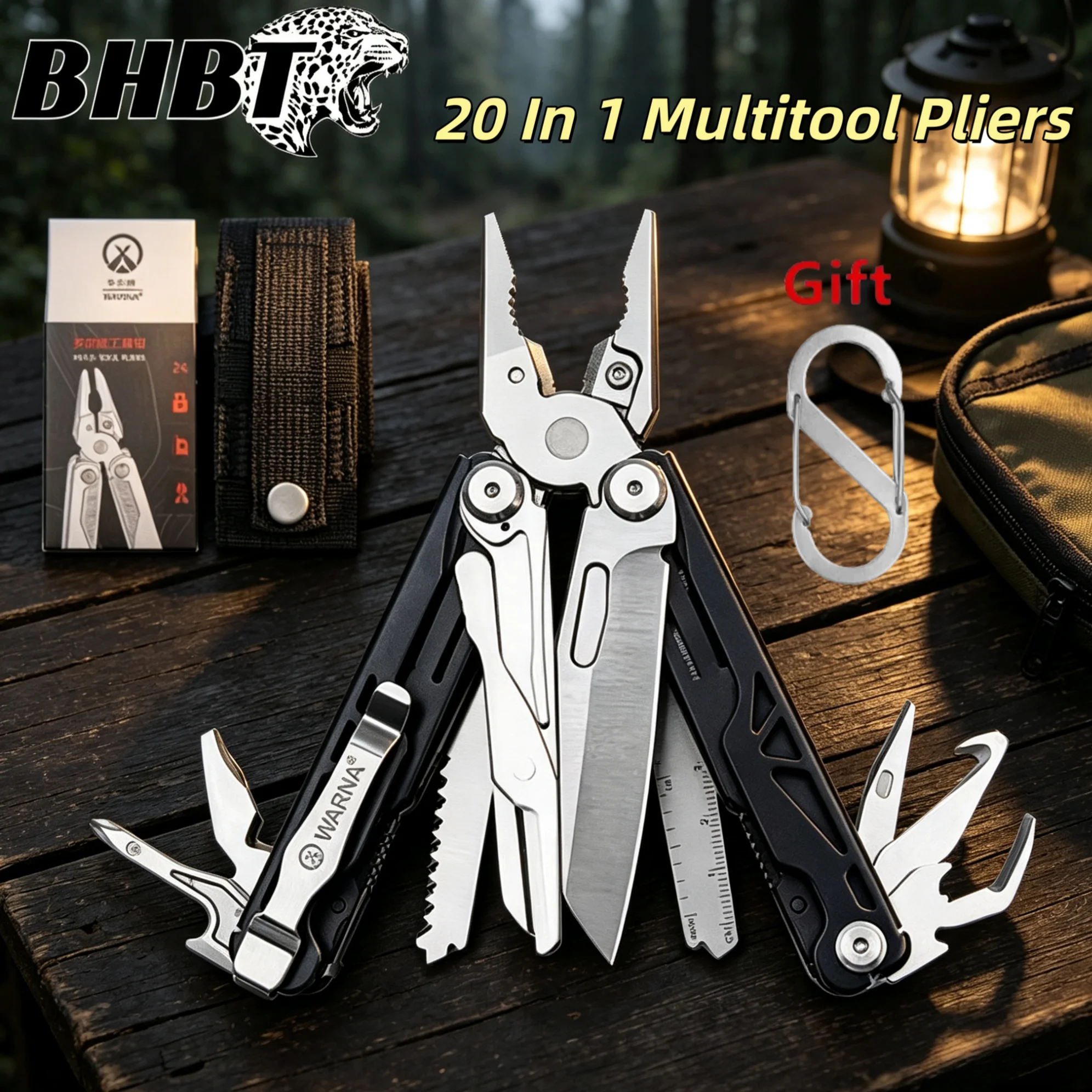 BHBT 20 In 1 Multitool Pliers Folding Multi Tool Scissors Saw EDC Outdoor Camping Survival Tools Home Repairs