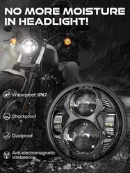 5.75Inch LED Headlight Motorcycle Hi/Lo Beam LED Headlights Sportster XL 883C 1200C FXD Headlamp FX