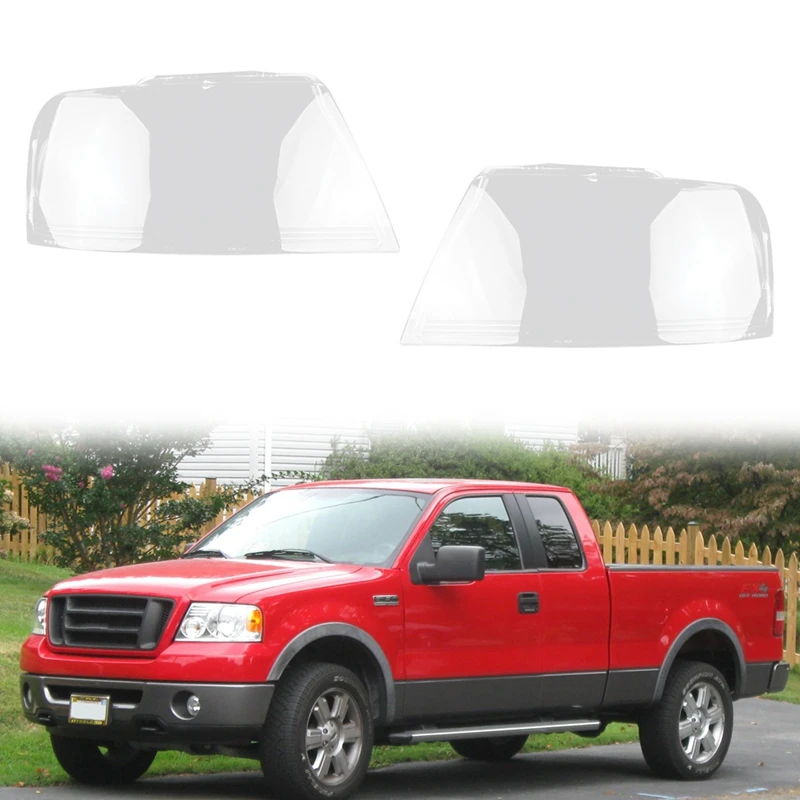 

1Pair Car Headlight Shell Lamp Shade Transparent Lens Cover Headlight Cover For Ford F150 F-150 2004-2008