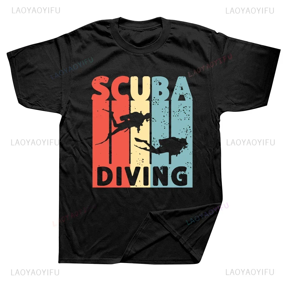 Harajuku Vintage Scuba Diving Flag T Shirt Casual Fashion Short Sleeve Diver Men T-shirt Hip Hop Summer Style Loose Breathe Tees image 4