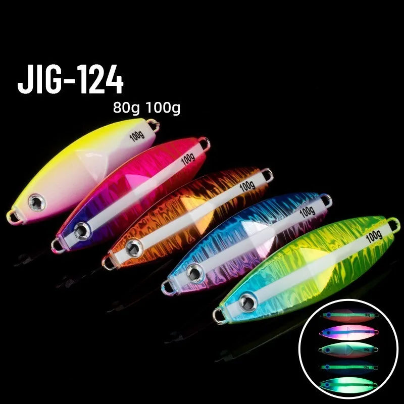 

2pcs Sea Fishing Metal Jigs Rock Big Bait80g100gDeep-sea Boat Lure Bass Fishing Lure Slow Shaking Iron PlateArtificial Hard Bait