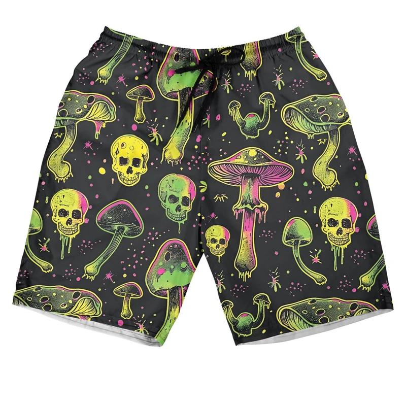 

Bermuda Mushroom Men Beach Shorts Outdoor Short Pants Streetwear Hawaiian Swim Trunks Y2k Board Shorts Fitness Quick Dry Shorts