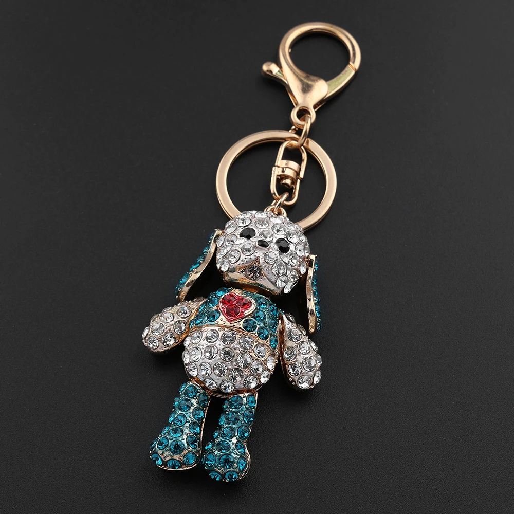 Niedlicher Hasen-Schlüsselanhänger für Damen und Herren, voller Glitzer, Strass, schöne Handtaschen-Dekoration, Tier-Schlüsselanhänger, Schmuck, Geschenke – Detail 4