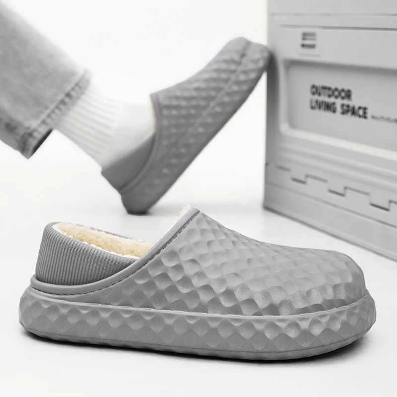 Heren Slippers Winter Katoenen Casual Schoenen Houden Warm Platform Indoor Outdoor Waterdicht Lichtgewicht Argyle Populaire Nieuwe Stijl