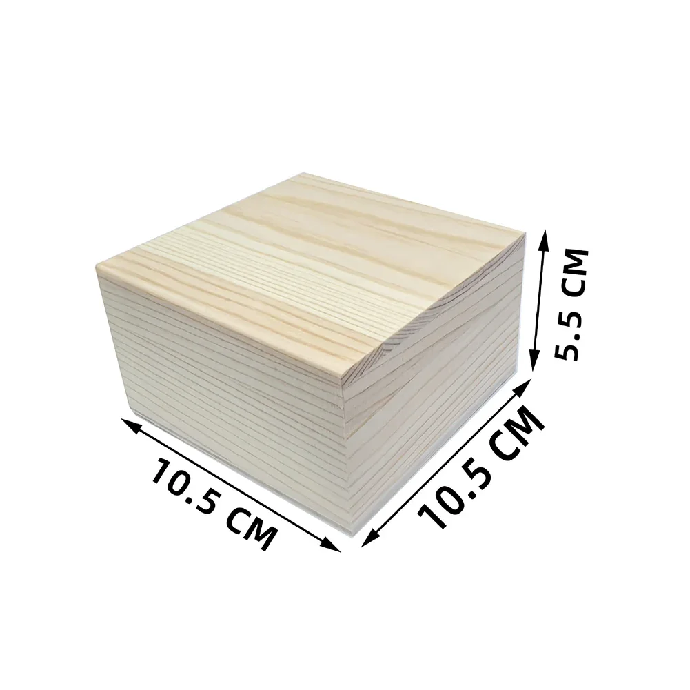 Wooden Box Pine Upper Lower Lid Storage Box Jewelry Collection Box Wood Gift Box Handmade Craft Home Case Box