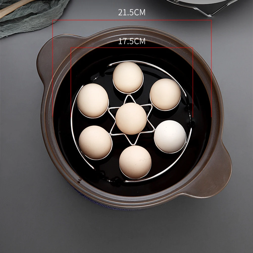 

2pcs Stainless Steel Egg Rack for Steaming Easy Clean Dishwasher Safe Steam Rack Kitchen Cookware Egg Steamer