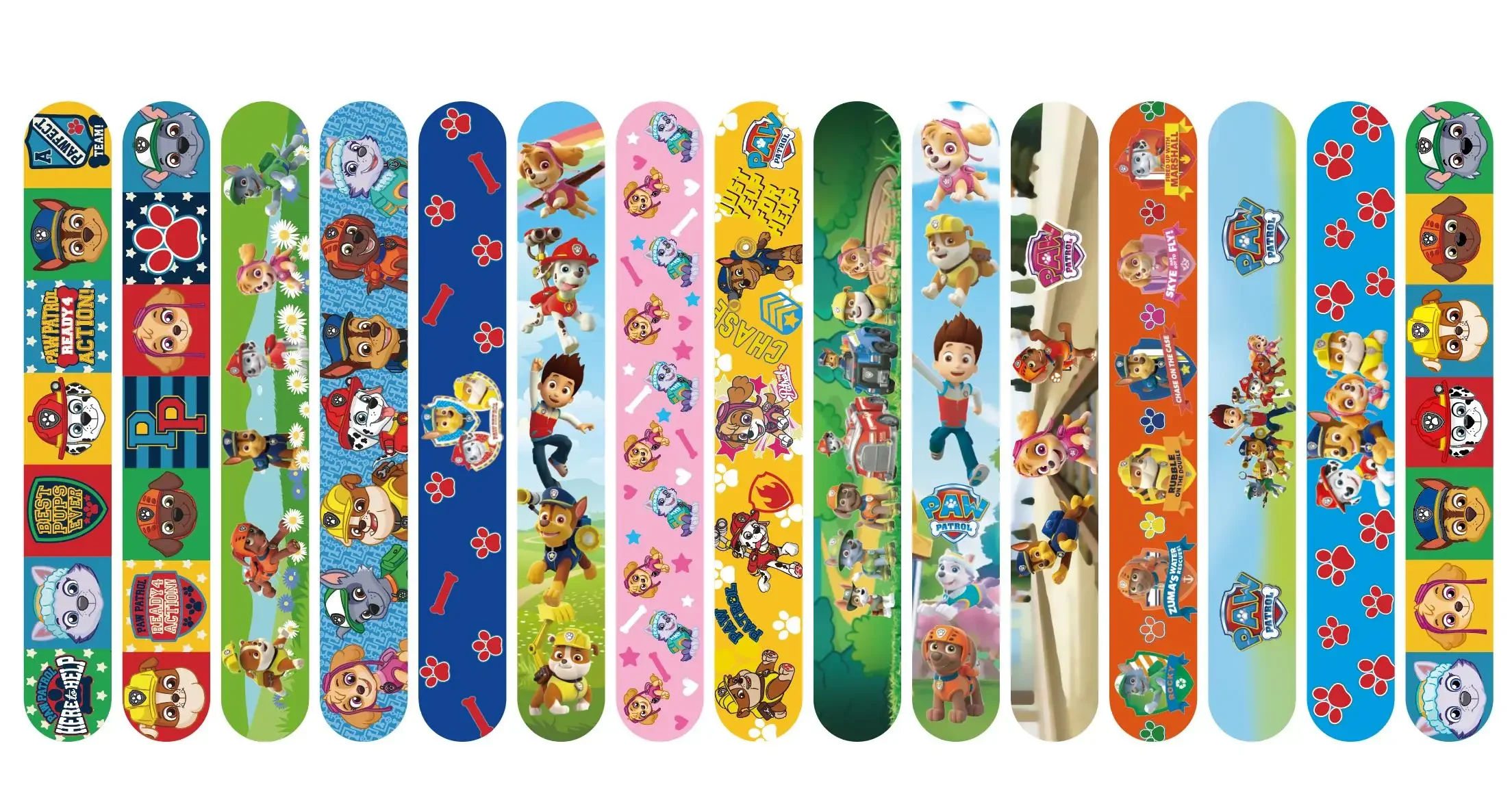 12-teiliges Set Paw Patrol Familien-Serie Armbänder Ryder Marshall Rubble PVC Schnappverschluss Cartoon Armband Kinderspaß-Geschenke – Detail 2