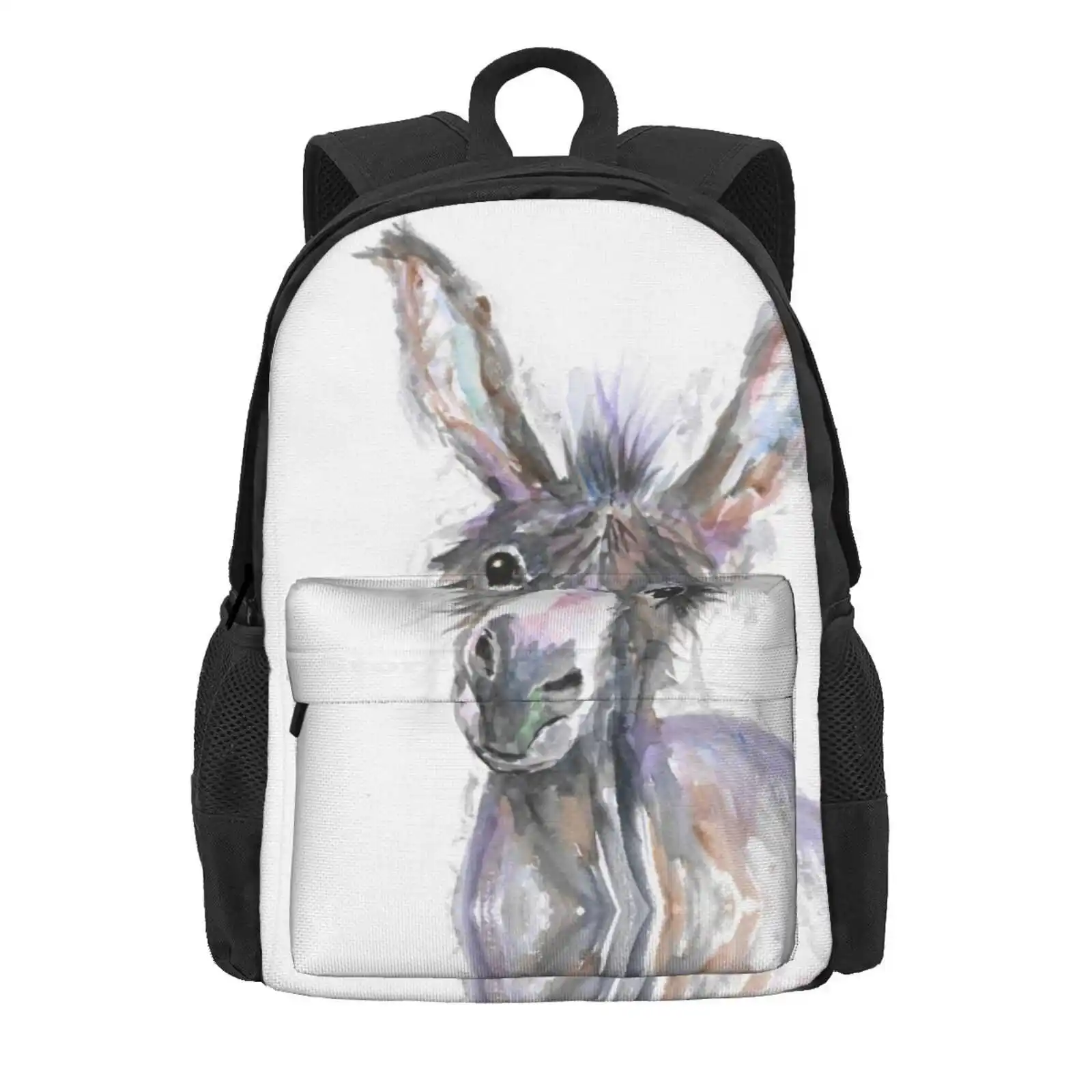 Donkey Potrait Hot Sale Schoolbag Backpack Fashion Bags Farm Animal Donkey Sanctuary Funky Donkey Donkey Portrait Cute Donkey