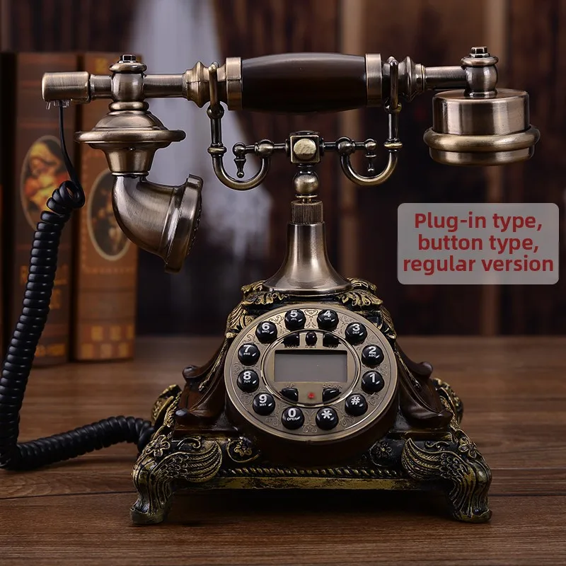Telepon rumah bergaya retro Eropa, desain kreatif, model ponsel putar kuno dengan kartu nirkabel