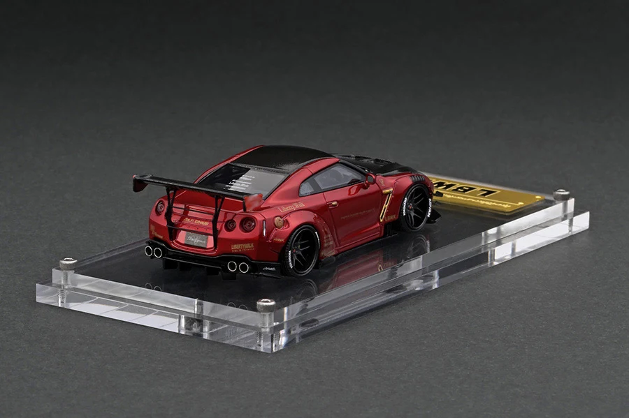 IG 1:64 R35 LB With Engine JDM Simulation Limited Edition Resin Metal Static Car Model Toy Gift