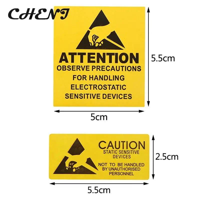 40Pcs Attention Caution Sticky Sticker Adhesive Warning Label Reminder For ESD Static Sensitive Device Electronic Components
