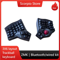 Charybdis MK2 4X6 Layout Trackball Split Keyboard Custom MX Welding Switch Wired/Bluetooth Wireless Split Mechanical Keyboard