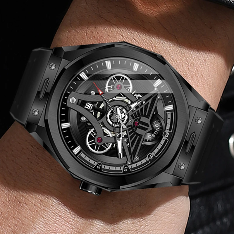 New Fashionable Trendy Men's Watche Luminous Calendar Function Silicone Strap Waterproof Men's Quartz Watch relojes para hombres