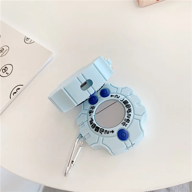 3D Cute Cartoon Digimon Monster Digivice Headphone Cases For Apple Airpods 1 2 3 Pro 2 Soft Silicone Earphone Protection Cover