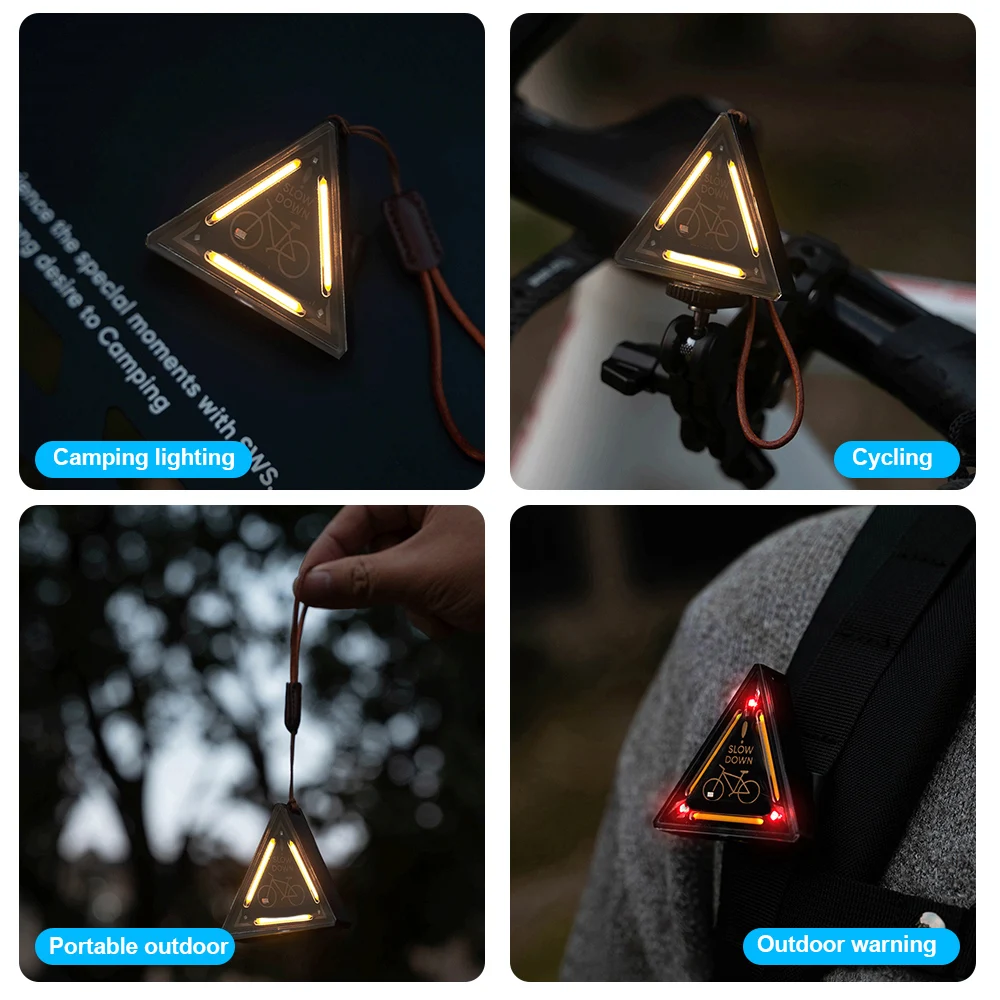 C5 1-2PC Rechargeable Hiking Cycling LED Tactics Triangle Light Mini Direction Light Warning Light Camping Light Waterproof