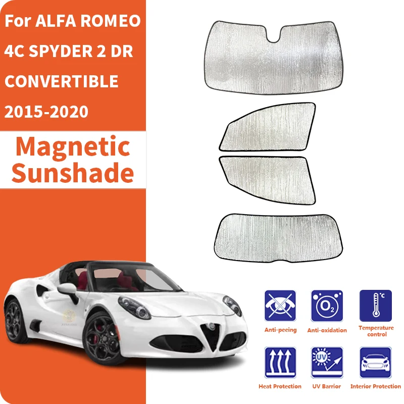 Car Window Sunshade Anti Car Sun Window Visors Sunshade Covers Accessories For ALFA ROMEO 4C SPYDER 2 DR CONVERTIBLE 2015-2020