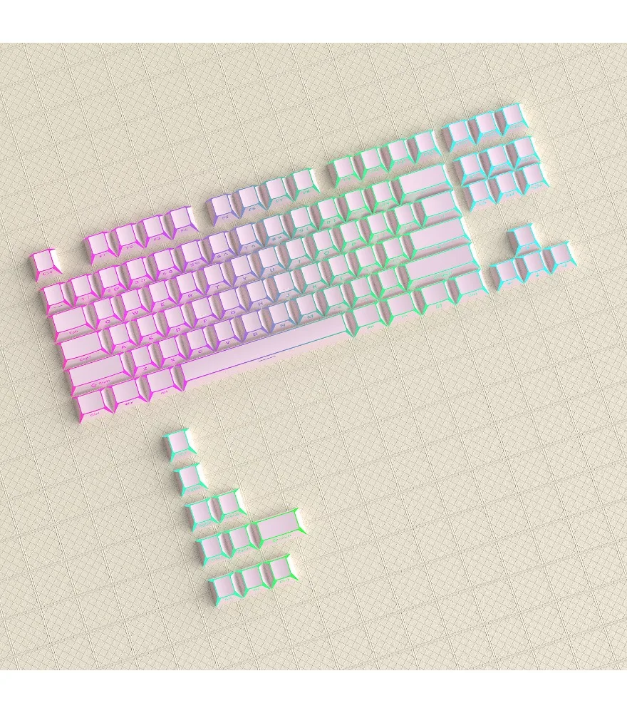 

Keycap folding keycap pink original 97 key side luminous small full set of two-color magnetic axis mechanical keyboard