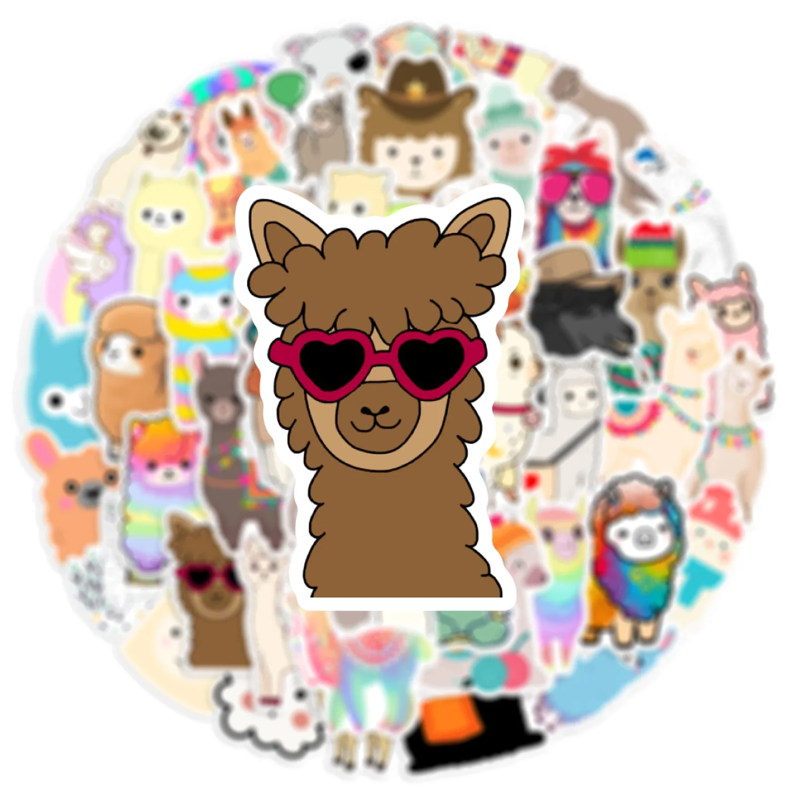 10/30/50Pcs Cute Alpaca Waterproof Graffiti Sticker Aesthetic Decorative Luggage Cup Laptop Phone Skateboard Guitar Kid Stickers