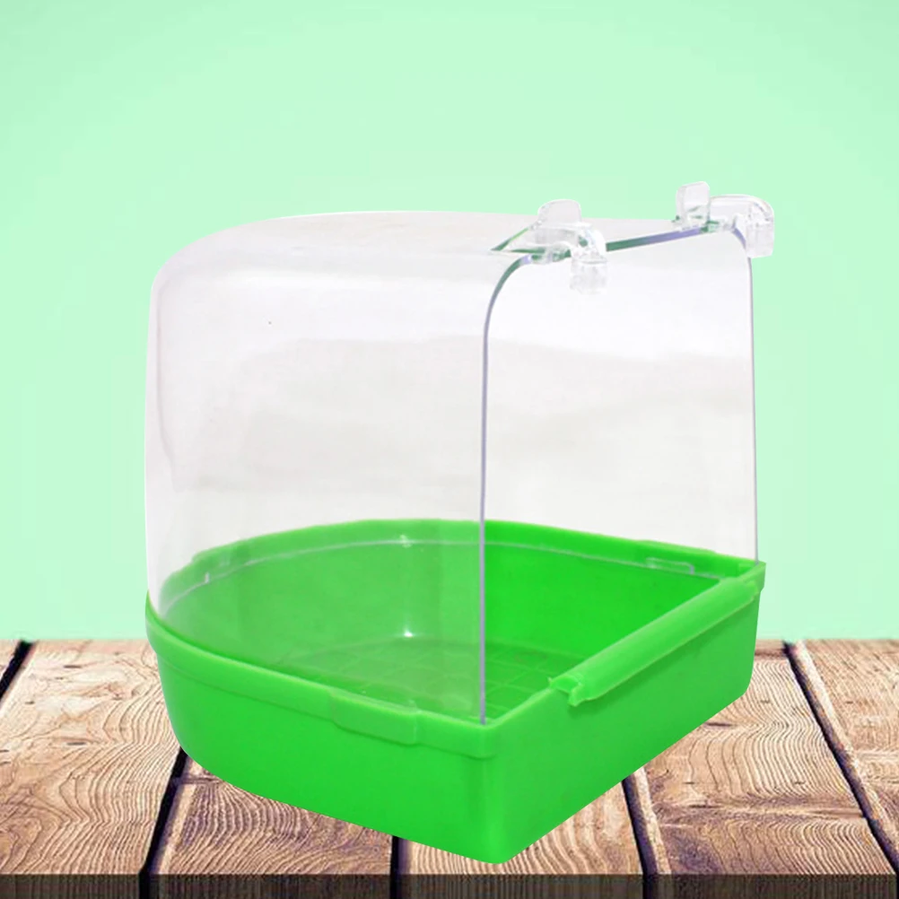 

Plastic Cage Eco-Friendly Non-Toxic Covered Small Birds Budgies Parrots Canaries Random Color Bird Bath For Cage Covered Bird