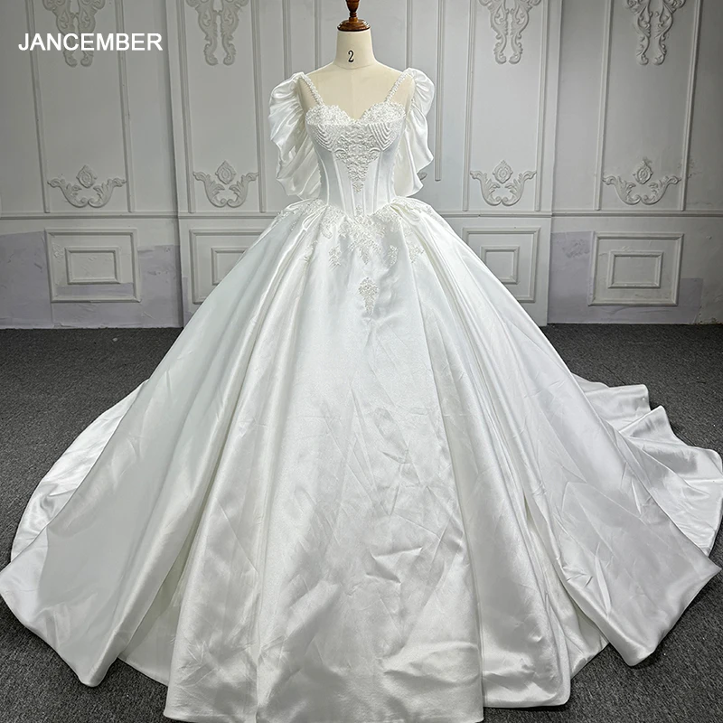 

Jancember Brand New Gorgeous Wedding Dresses For Women 2024 Bride Ball Gown Spaghetti Straps Beading Vestidos De Novia DY6717