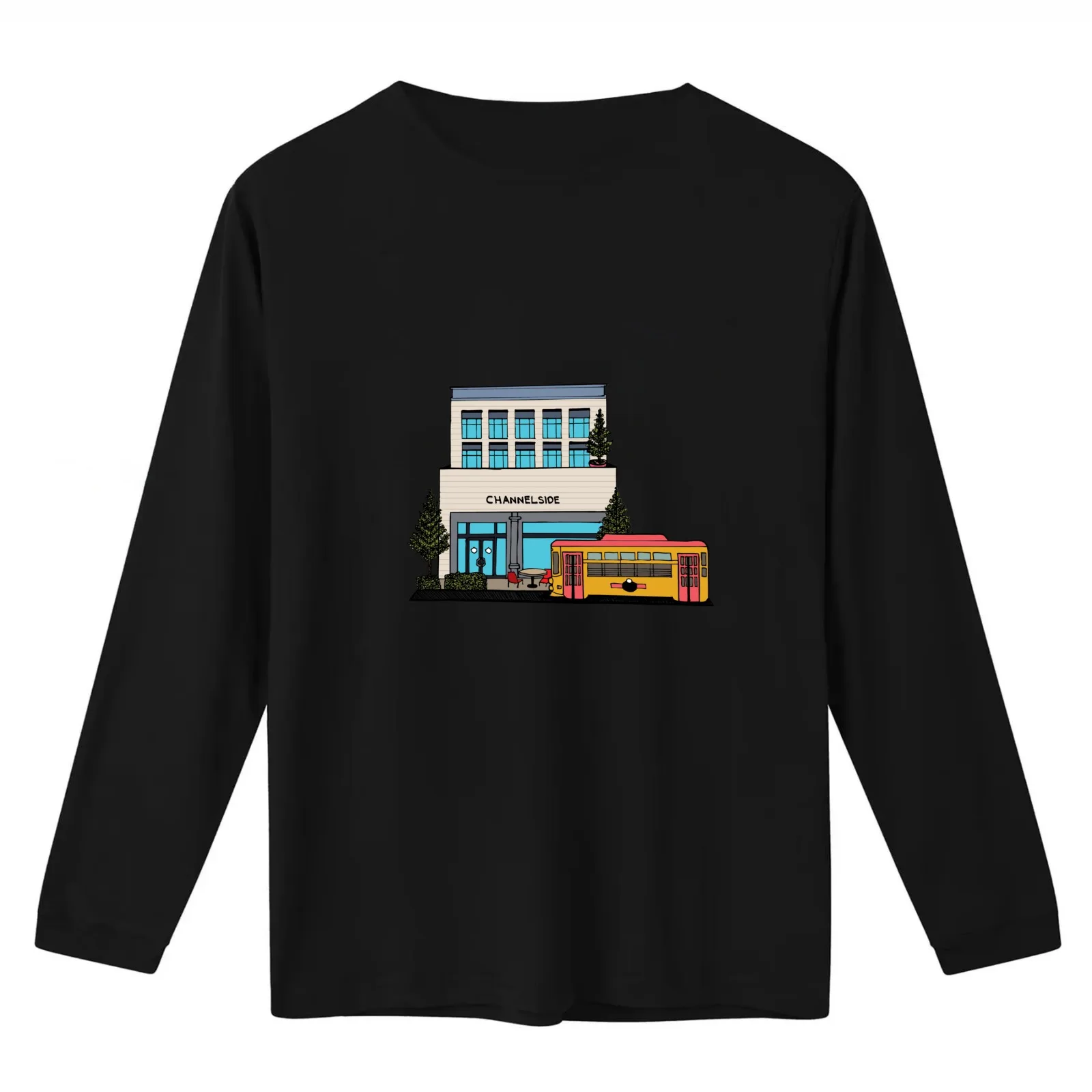 Trolley Passing Through Channelside in Tampa T-Shirt Summer Casual Cotton Tee Oversized Streetwear Tops Vintage Graphic Print