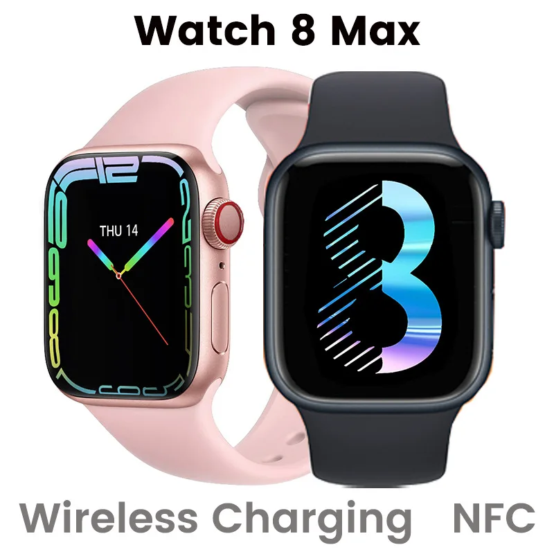 

New watch 8 max smart watch bluetooth call NFC access control wireless charging message reminder Huaqiang North Style