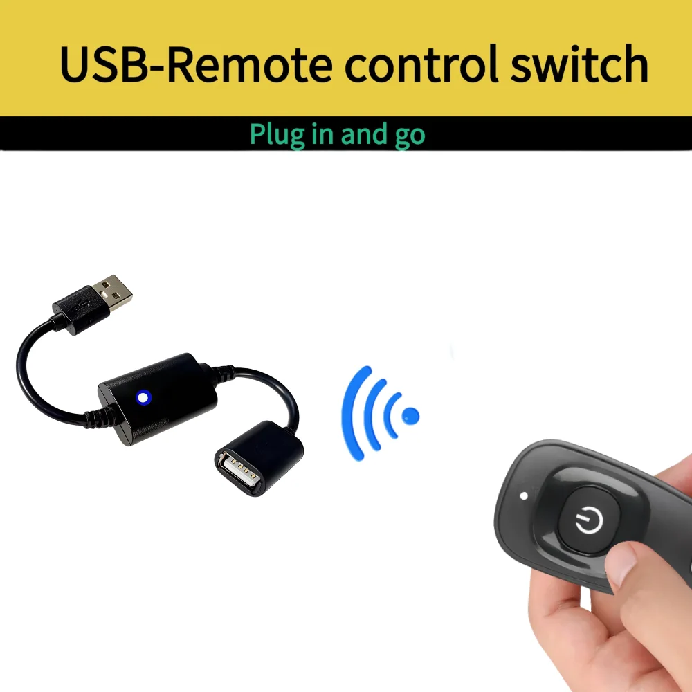 DC 5V USB Wireless RF Remote Control Switch Driver Power ON OFF（Toggle model）For LED Light Strip Reading Lamp Light Fan