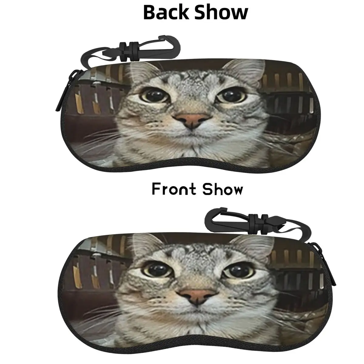 

Cat Looking Directly At You Shell Glasses Case Protector Sunglasses Box Women Men Soft Eyeglasses Bag Pouch