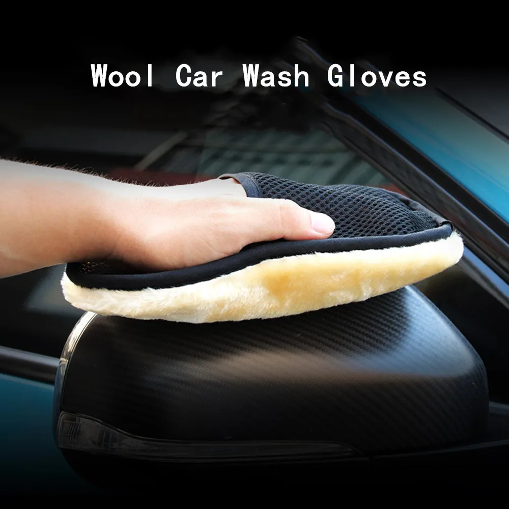 

Single-sided Wool Soft cashmere Car Wash Glove Cleaning Mitt Washing Brush Cloth Motorcycle Washer Care Car Cleaning Tool