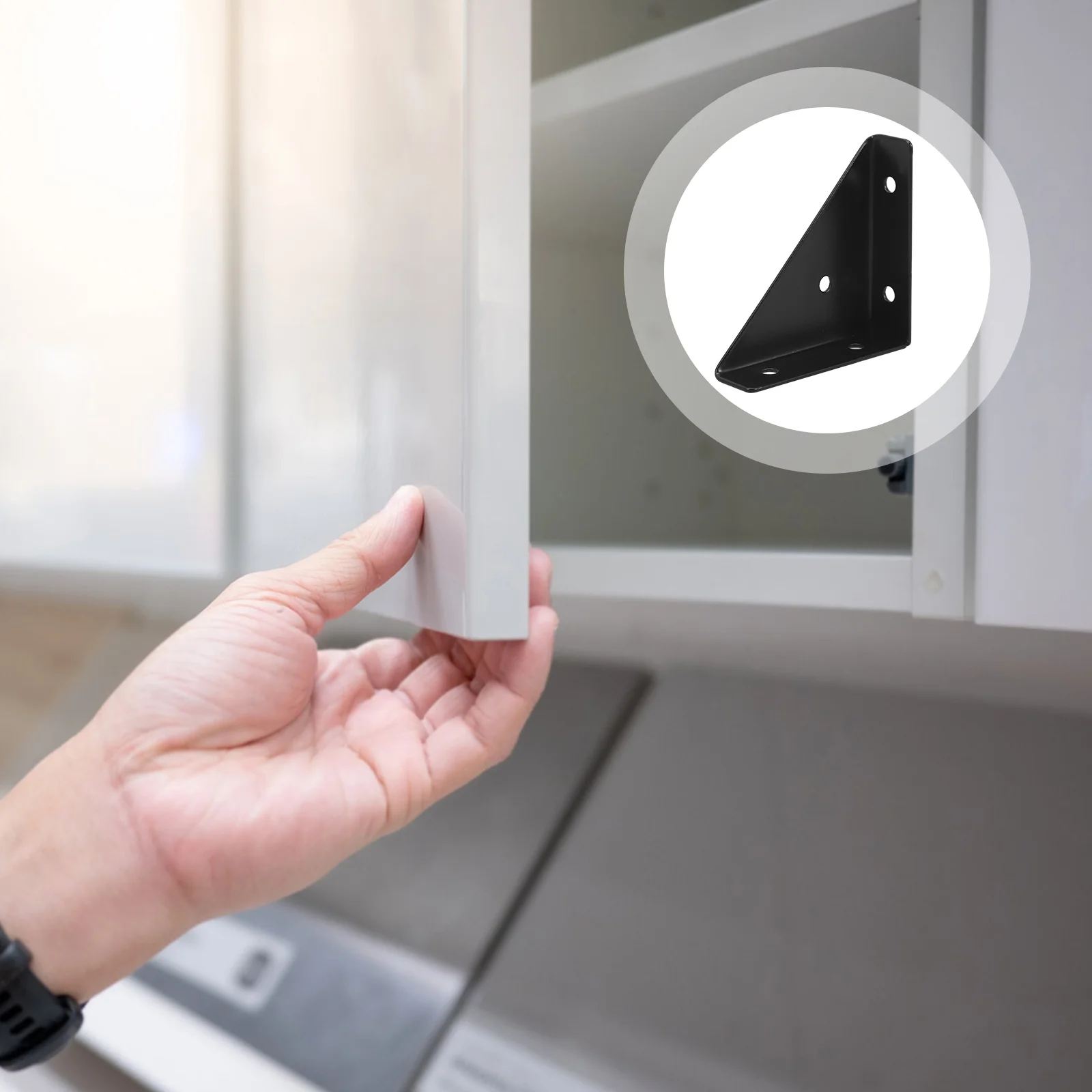 

1Set Corner Support Brackets Iron Furniture Corner Code 90 Degree Bracket for Cabinet Shelf Wardrobe Stability Heavy Duty Angle